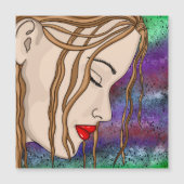 Traurige Lady in Deep Thep Digital Art Magnetkarte (Vorderseite)