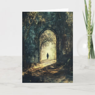 Traurige Landschaft Verlasst Somber Feiertagskarte