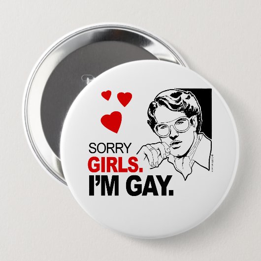 Traurige Mädchen bin ich homosexuell Button (Vorne & Hinten)