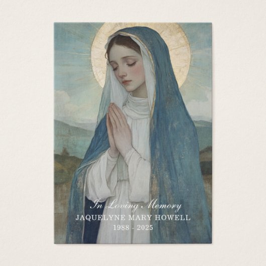 Traurige Mary zum Beerdigungsgedanken Gebet (Vorderseite)