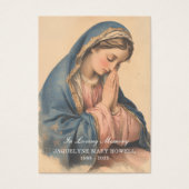 Traurige Mary zum Beerdigungsgedanken Gebet (Vorderseite)