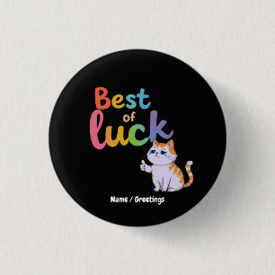 Traurige Meme-Katze Sarkastische Viel-Glück-Illust Button