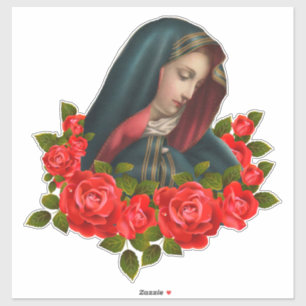 Traurige Mutter-Rote Rosen Jungfrau-Marys Aufkleber