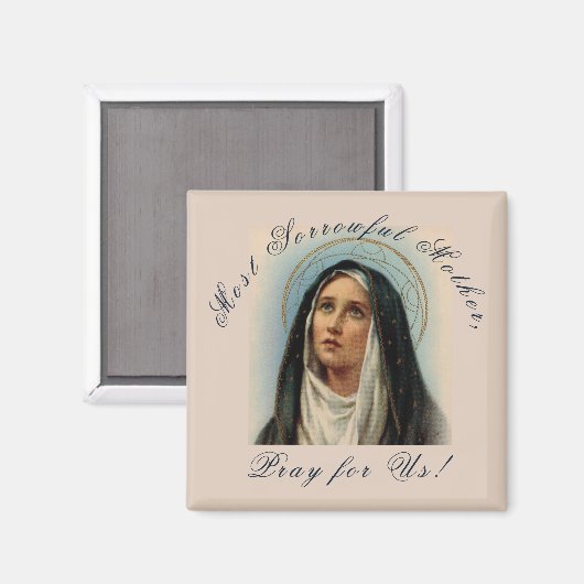 Traurige Mutter Seven Sorrows Magnet (Vorderseite/Rückseite)