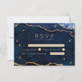 Traurige Navy Himmels-Hochzeit RSVP Karte