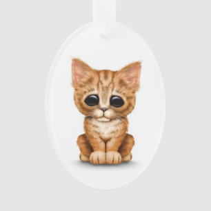 Traurige niedliche orange Tabby-Kätzchen-Katze au Ornament
