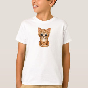 Traurige niedliche orange Tabby-Kätzchen-Katze T-Shirt