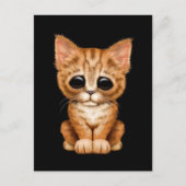 Traurige Niedliche Orange Tabby Kitten Cat Black Postkarte (Vorderseite)