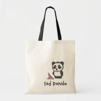 Traurige Panda-Taschentasche