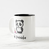 Traurige Panda-Tasse Zweifarbige Tasse (Vorderseite Links)