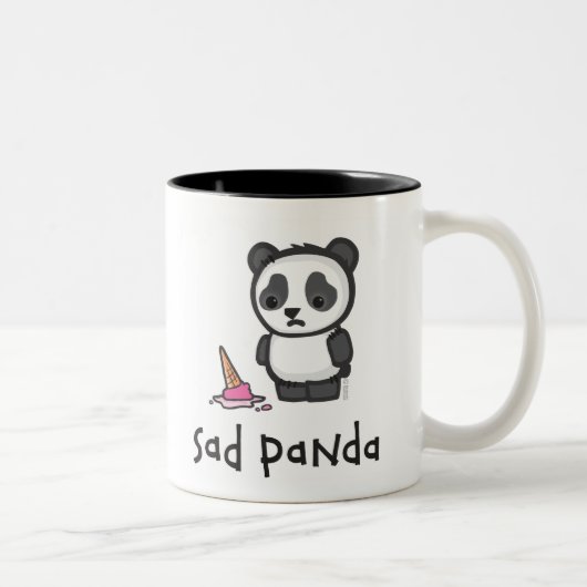 Traurige Panda-Tasse Zweifarbige Tasse (Rechts)