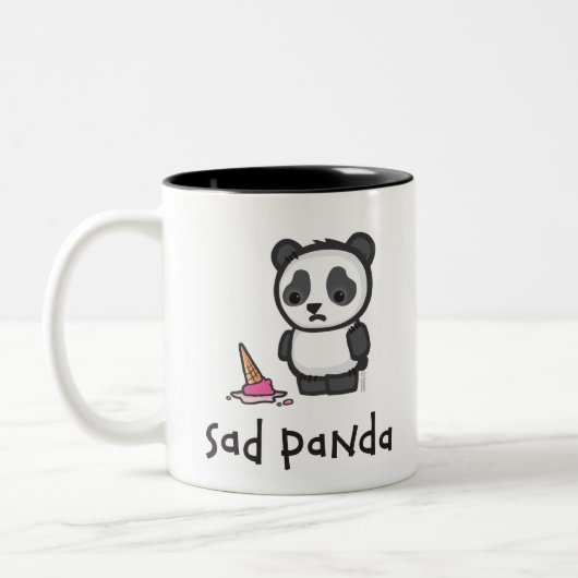Traurige Panda-Tasse Zweifarbige Tasse (Links)