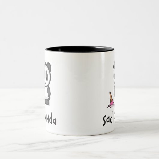 Traurige Panda-Tasse Zweifarbige Tasse (Mittel)