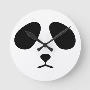 Traurige Pandagesichts-Wanduhr Runde Wanduhr