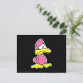 traurige rosa Ente Postkarte (Stehend Vorderseite)