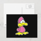 traurige rosa Ente Postkarte (Vorne/Hinten)
