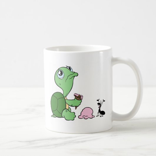 Traurige Schildkröte-glückliche Ameise Kaffeetasse (Rechts)