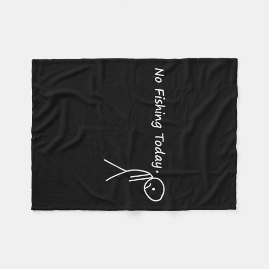 Traurige Stäbchenfigur Angler Kein Angeln Heute Fa Fleecedecke (Vorderseite (Horizontal))