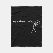 Traurige Stäbchenfigur Angler Kein Angeln Heute Fa Fleecedecke (Vorderseite)