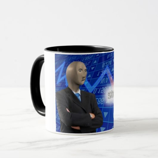 Traurige Stonks Meme Tasse (Vorderseite Links)