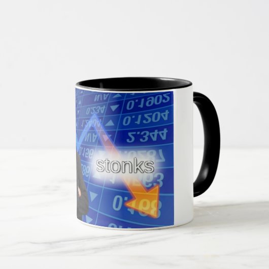 Traurige Stonks Meme Tasse (VorderseiteRechts)