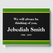 Traurige und respektable Beileid Gästebuch (Vorderseite)