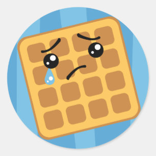 Traurige Waffle Runder Aufkleber