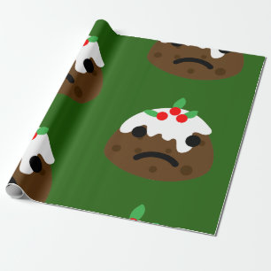 traurige Weihnachtspudding Geschenkpapier