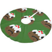 traurige Weihnachtspudding Polyester Weihnachtsbaumdecke (Schrägansicht)