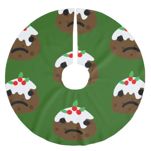 traurige Weihnachtspudding Polyester Weihnachtsbaumdecke (Vorderseite)