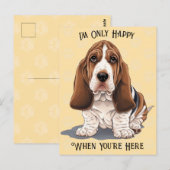 Traurige Welpenpostkarte nur glücklich, wenn Sie h Postkarte (Vorne/Hinten)