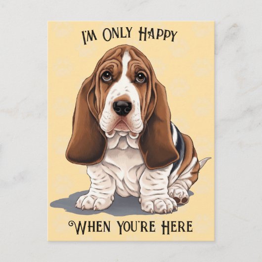 Traurige Welpenpostkarte nur glücklich, wenn Sie h Postkarte (Vorderseite)