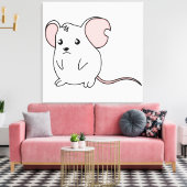 Traurige Winden der Briefmarke mit der weißen Maus Leinwanddruck (Insitu (Wohnzimmer))