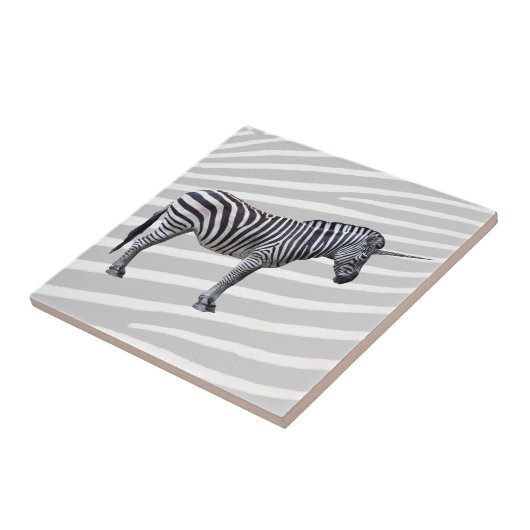 Traurige Zebra-Einhorn-Fliese Fliese (Seite)