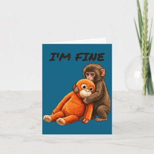 Trauriger Affe Schlag Meme mit einem orangen Spiel Karte