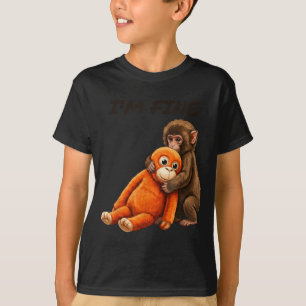 Trauriger Affe schlägt Meme mit einem orangen Spie T-Shirt