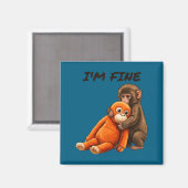 Trauriger Affenschlag-Meme mit einem orangen Spiel Magnet (Vorderseite/Rückseite)