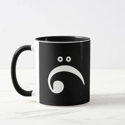 Trauriger Bassschlüssel Tasse (Links)