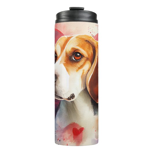 Trauriger Beagle Thermosbecher (Vorderseite)