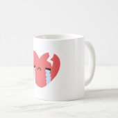 Trauriger, brüchiger Herzdoodle Kaffeetasse (VorderseiteRechts)
