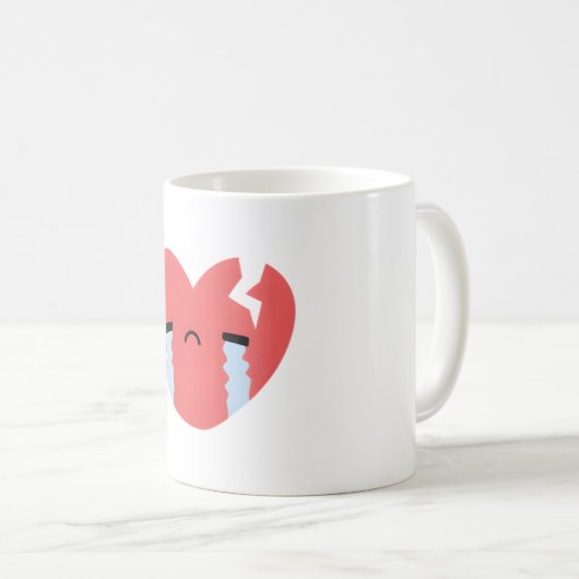 Trauriger, brüchiger Herzdoodle Kaffeetasse (VorderseiteRechts)