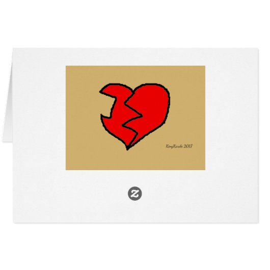 Trauriger Cartoon-Beaver mit genähtem Herz und ben (Rückseite Horizontal)