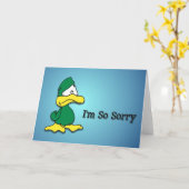 Trauriger Cartoon Duck-I m Sorry card Karte (Gelbe Blume)