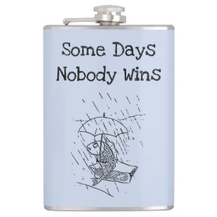 Trauriger Cartoon Fish Bad Day Beileid Flachmann