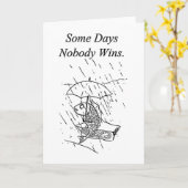 Trauriger Cartoon Fish Bad Day Beileid Karte (Gelbe Blume)