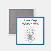 Trauriger Cartoon Fish Bad Day Beileid Magnet (Vorderseite/Rückseite)