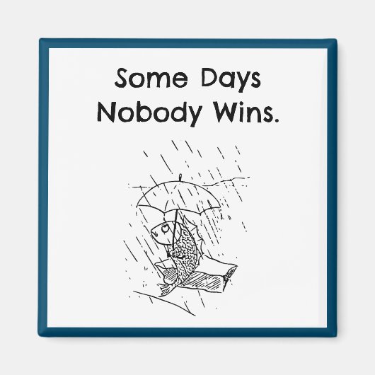 Trauriger Cartoon Fish Bad Day Beileid Magnet (Vorne)