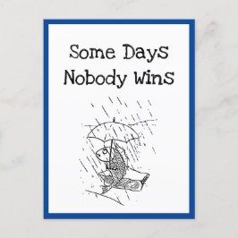 Trauriger Cartoon Fish Bad Day Beileid Postkarte