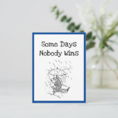 Trauriger Cartoon Fish Bad Day Beileid Postkarte (Stehend Vorderseite)