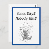 Trauriger Cartoon Fish Bad Day Beileid Postkarte (Vorne/Hinten)